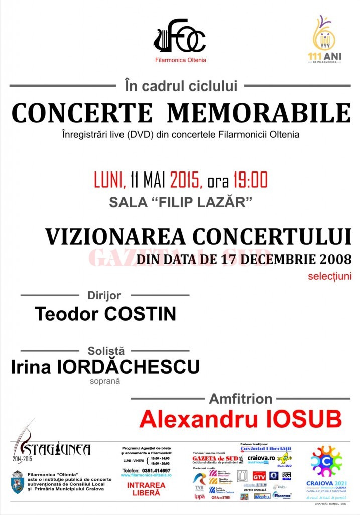 Vizionări de concerte memorabile la Filarmonica "Oltenia"