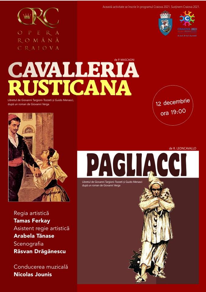 "Cavalleria Rusticana" și "Pagliacci", la Craiova
