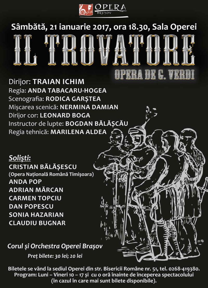 "Il Trovatore", pe scena Operei Brașov