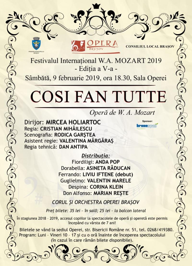 "Così Fan Tutte" (Așa fac toate) la Opera Brașov