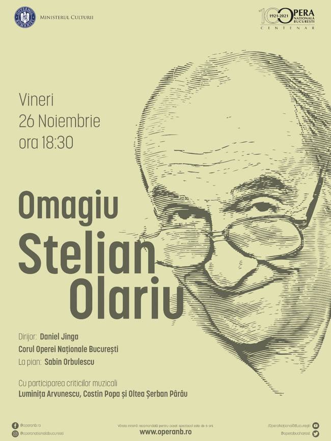 Concert „Omagiu Stelian Olariu” pe scena Operei Naționale București