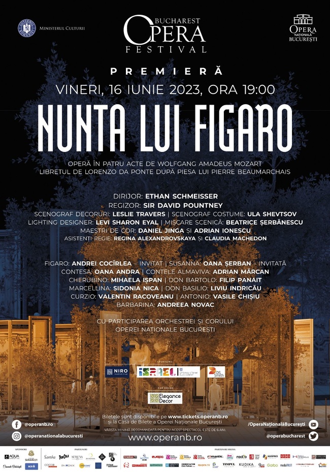 Premiera â€žNunta lui Figaroâ€�, deschide cea de-a doua ediÈ›ie a Bucharest Opera Festival