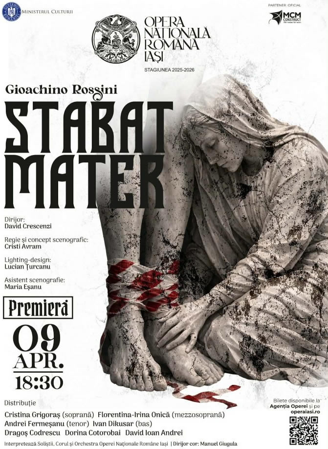 Prima premieră a anului la Opera Iași: „Stabat mater”, de Gioachino Rossini