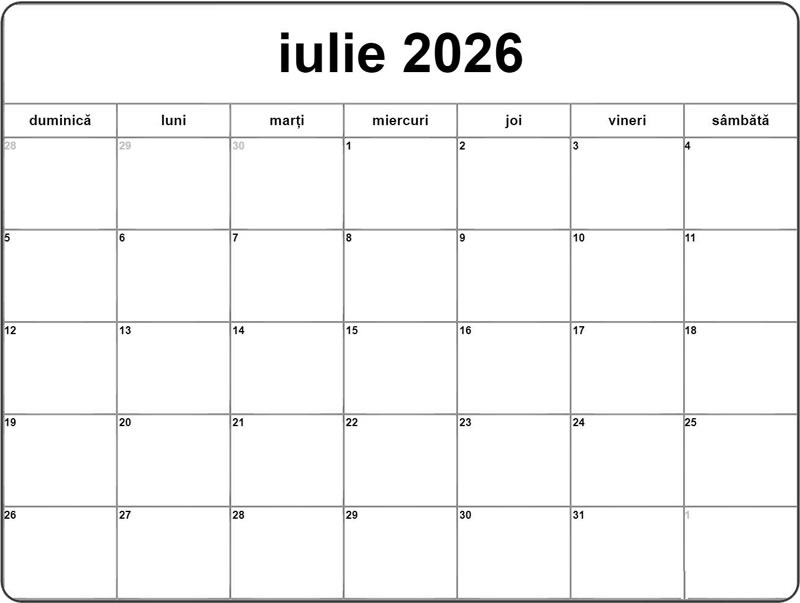 Program iulie 2026