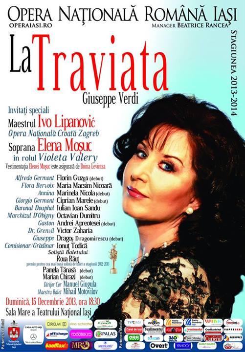 Elena Mosuc, “La Traviata" in decembrie la Iasi si in ianuarie la Bucuresti