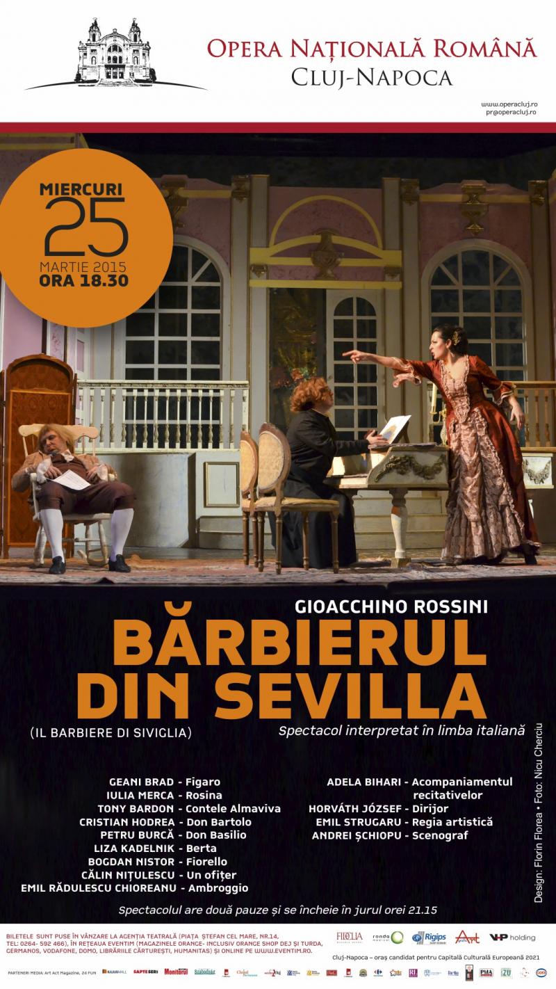 Figaro revine! "Bărbierul din Sevilla" urcă pe scena Operei miercuri, 25 martie