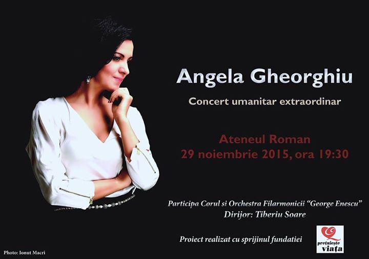 Angela Gheorghiu va sustine un concert umanitar la Ateneul Roman