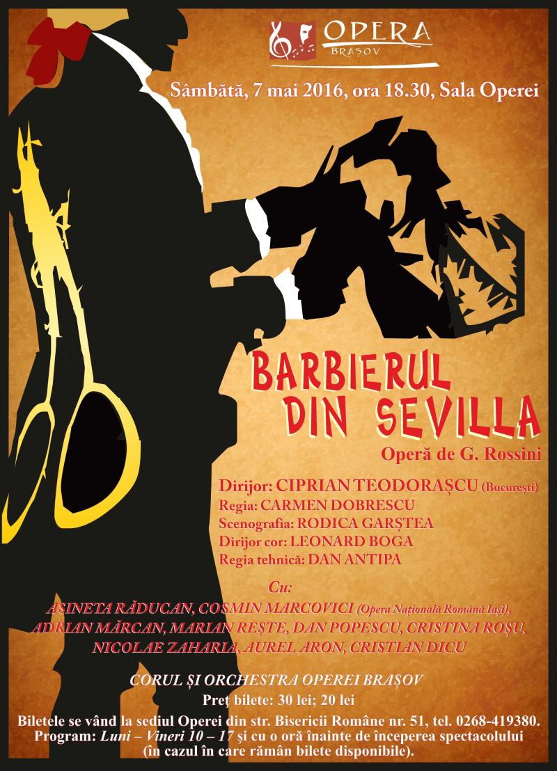 Invitația Operei Brașov pentru acest week-end: "Bărbierul din Sevilla"