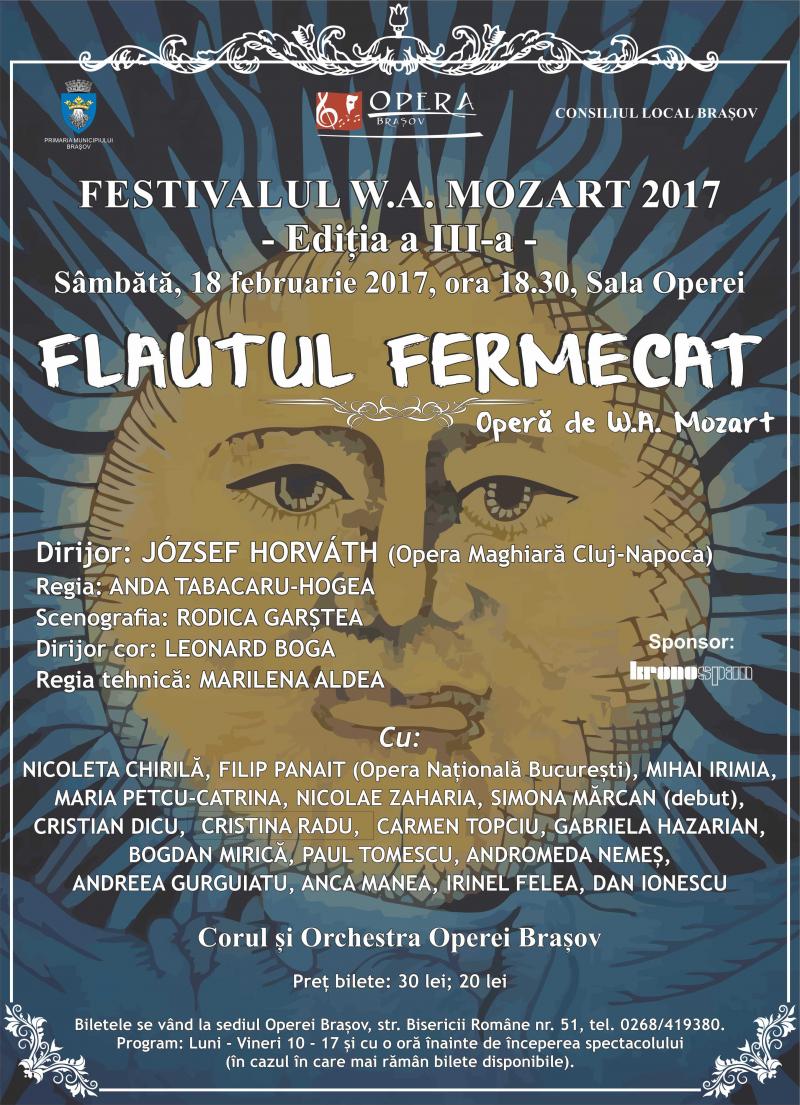 "Flautul fermecat", ultima operă compusă de Mozart, pe scena Operei Brașov