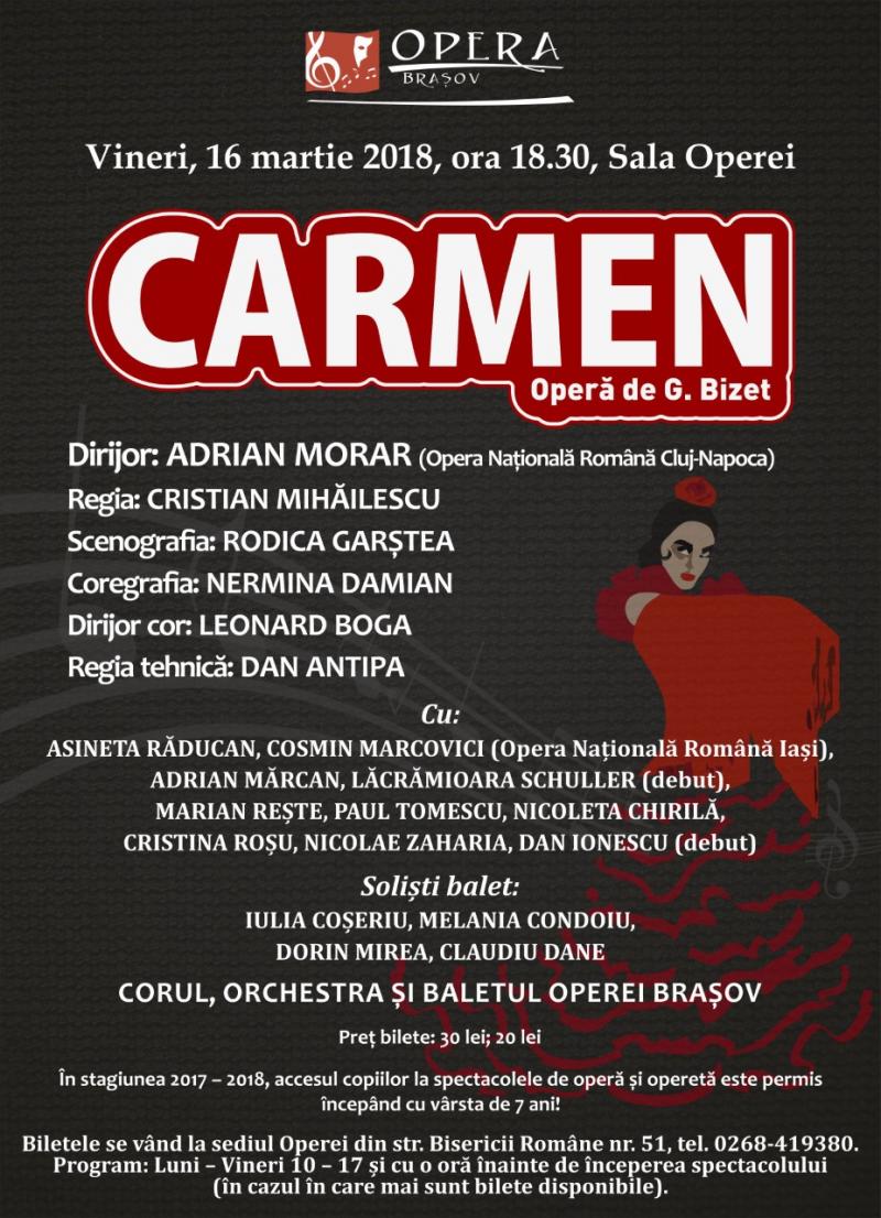 "Carmen" și "Requiem", două lucrări tulburătoare oferite de Opera Brașov