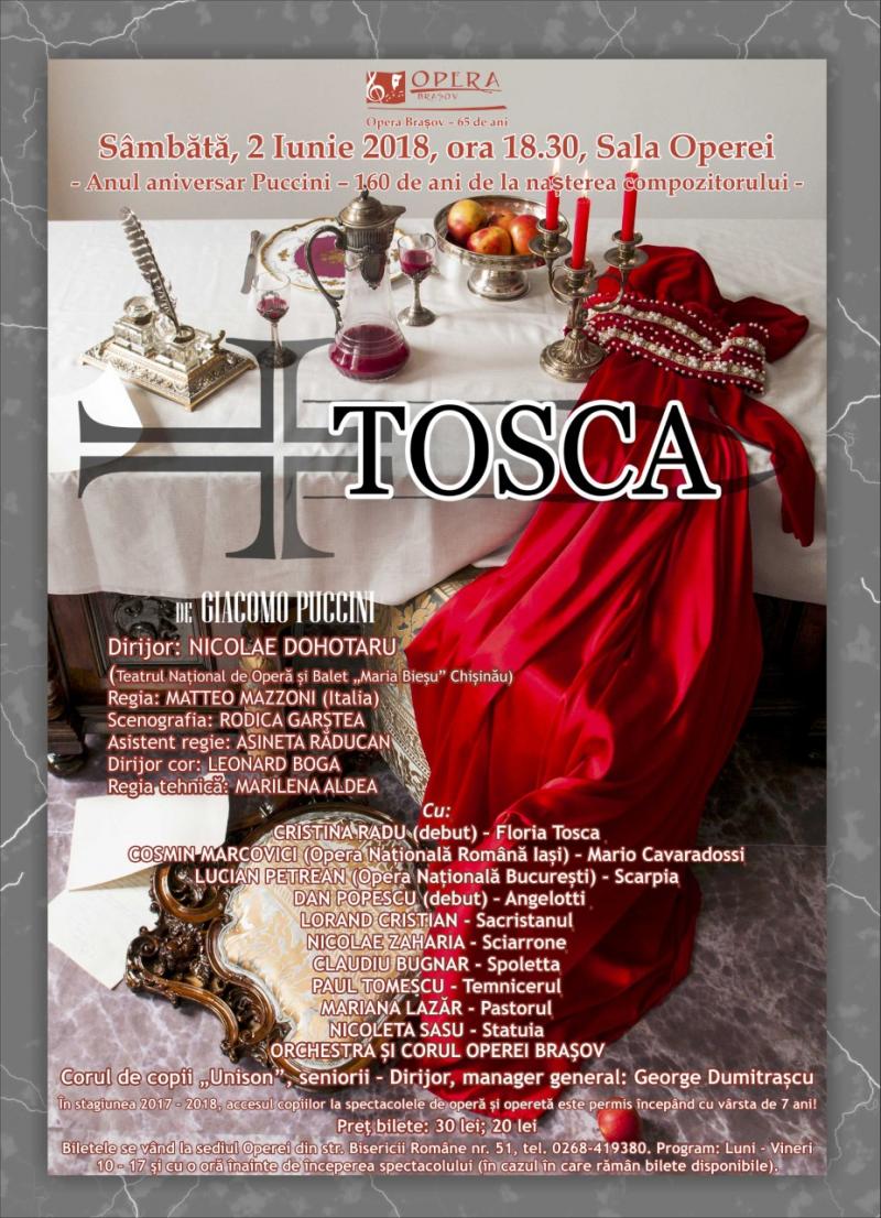 "Tosca" deschide Luna Puccini la Opera Brașov!