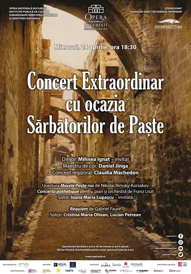 Concert Extraordinar cu ocazia Sărbătorilor de Paște pe scena Operei Naționale București
