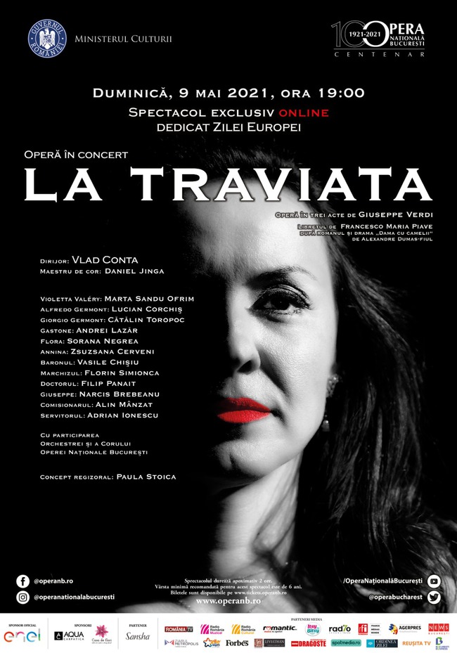 „La Traviata” – operă în concert dedicată Zilei Europei și transmisă online de Opera Națională București
