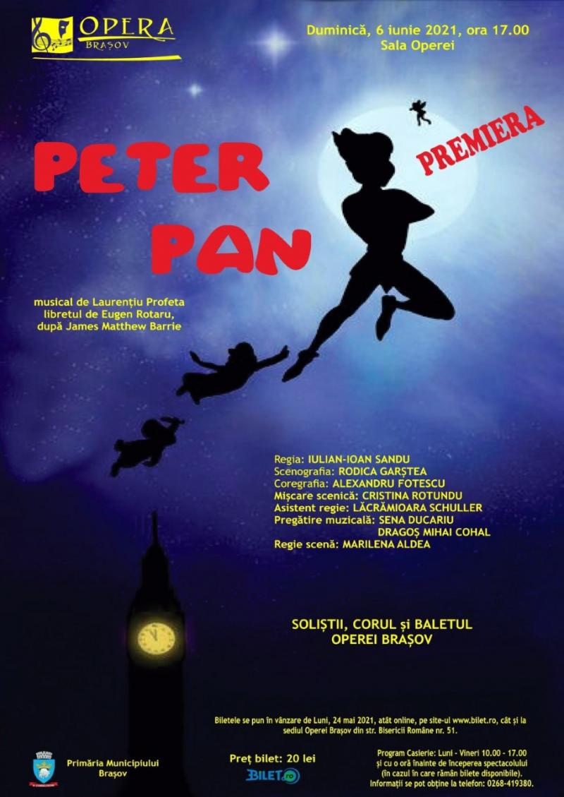 „Peter Pan”, premieră pentru copii, la Opera Brașov!