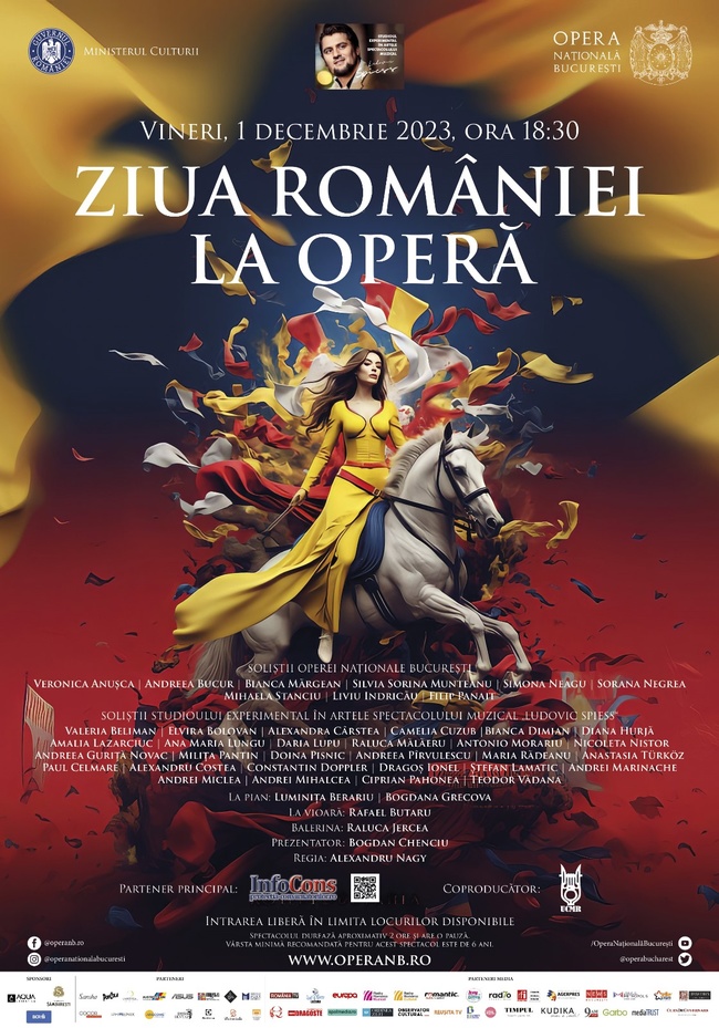 Ziua NaÈ›ionalÄƒ a RomÃ¢niei, celebratÄƒ printr-un  Concert Extraordinar  la Opera NaÈ›ionalÄƒ BucureÈ™ti