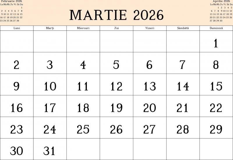 Program martie 2026