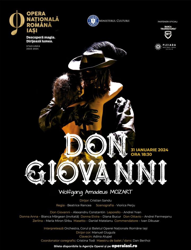 Primul spectacol al lunii la Opera Iași este o celebră operă a lui Mozart