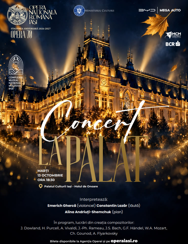 Trei spectacole în această săptămână la Opera Iași