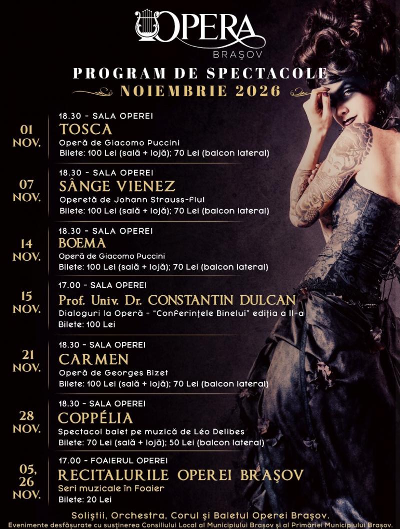 Program noiembrie 2026, Brașov